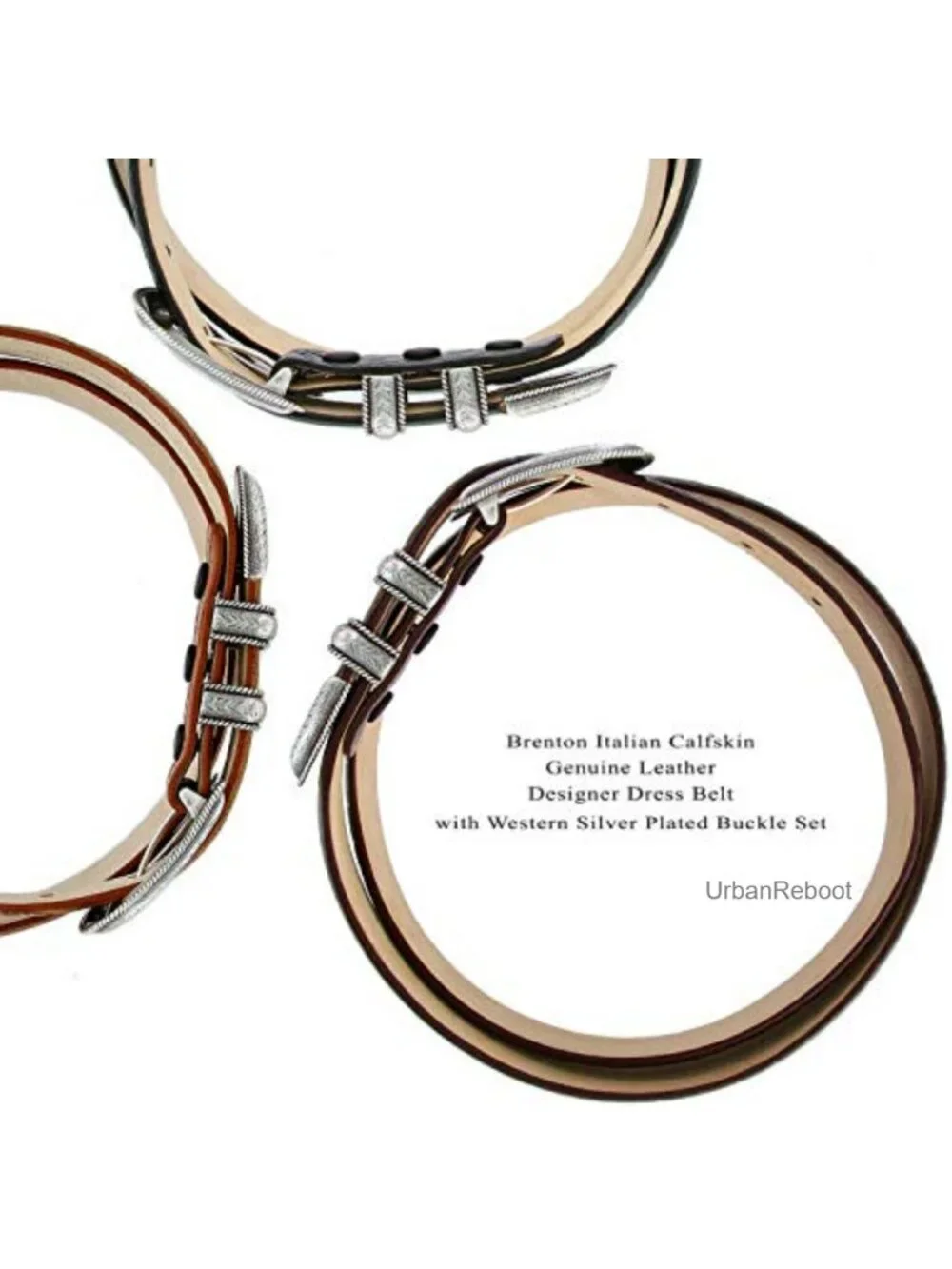 Genuine Full-Grain Cowhide Leather Dress Belt 30mm Tapered